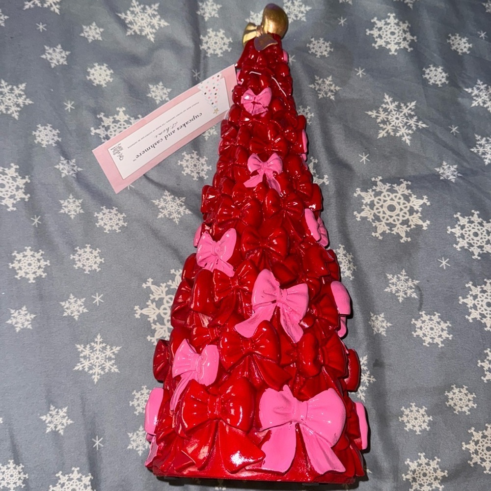 Cupcakes and Cashmere Red Pink Bow  Tree
